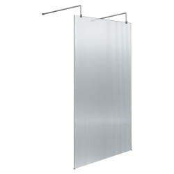Polished Chrome 1000 Fluted Wetroom Scren with Arms & Feet