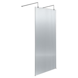 Polished Chrome 800 Fluted Wetroom Scren with Arms & Feet