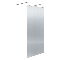 Polished Chrome 900 Fluted Wetroom Scren with Arms & Feet