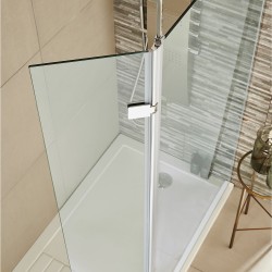 Wetroom Glass Hinged Screen 300x1850mm - Insitu