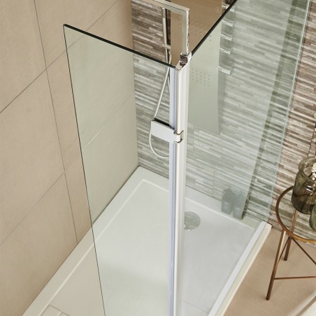 Chrome Wetroom Swing Screen 300mm x 1950mm