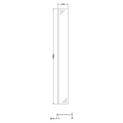 Brushed Brass 215mm Return Screen With Brass Profile - Technical Drawing