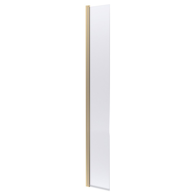 300mm Hinged Flipper Screen with Support Bar - Brushed Brass