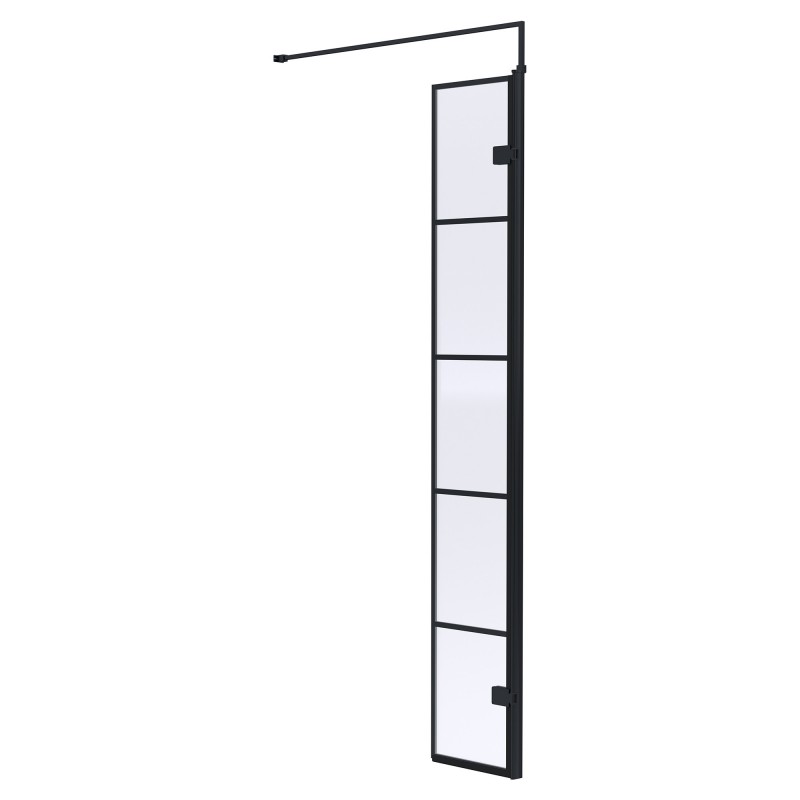 300mm Matt Black Framed Wetroom Swing Screen 300mm Matt Black Framed Wetroom Swing Screen