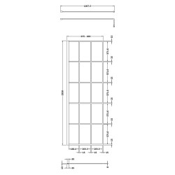 700mm Framed Wetroom Screen with Support Bar - Technical Drawing