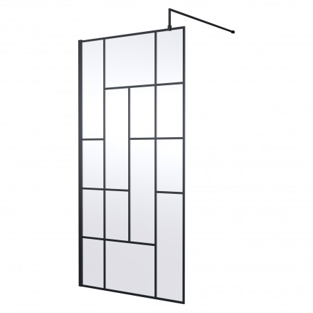 Matt Black 1000mm Abstract Frame Wetroom Screen