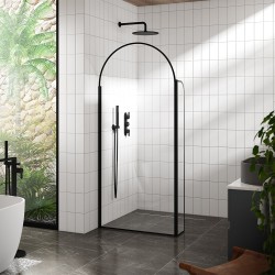 230mm (W) x 1559mm (H) Framed Wet Room Screen with Clear Glass
