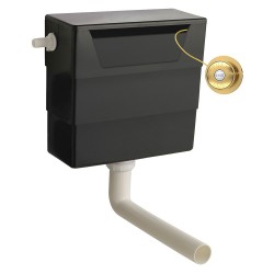 Concealed Cistern & Brushed Brass Traditional Flush Plate