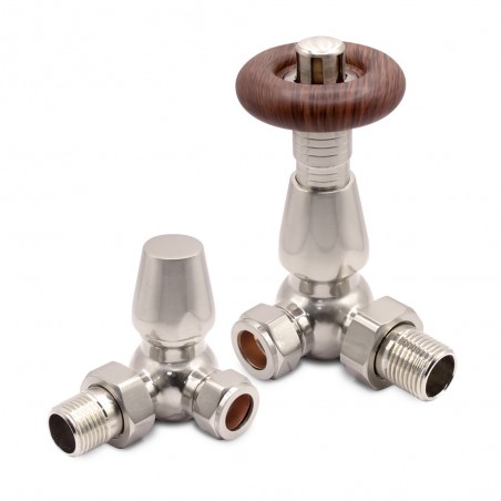 Brushed Nickel Traditional Thermostatic Radiator Valves Corner