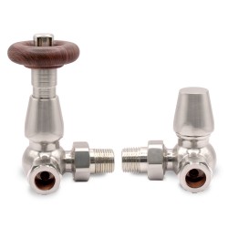 Brushed Nickel Traditional Thermostatic Radiator Valves Corner