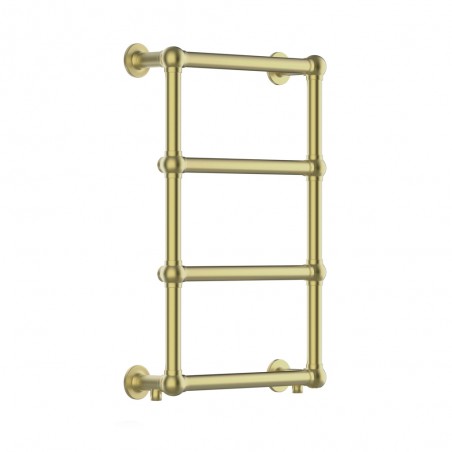 Alice Traditional Brushed Brass Towel Rail - 500 x 750mm - Central Heating