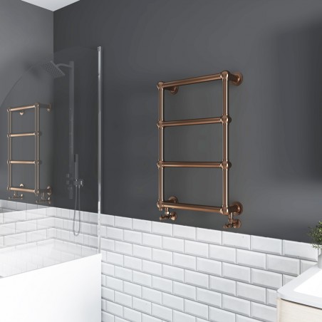 Alice Traditional Brushed Bronze Towel Rail - 500 x 750mm - Installed