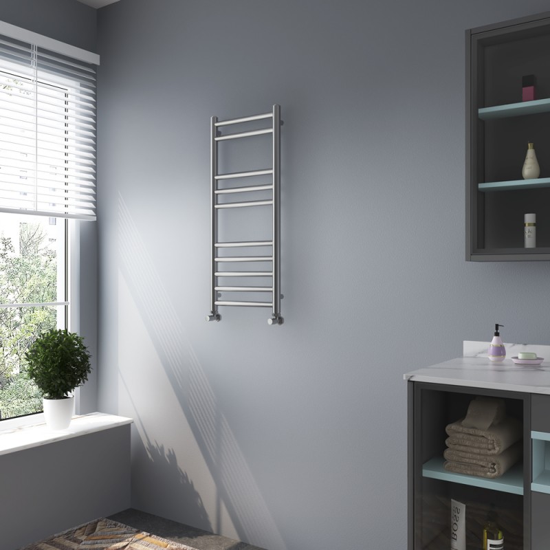 Brushed Stainless Steel Towel Rail - 350 x 800mm - in-situ Brushed Stainless Steel Towel Rail - 350 x 800mm - in-situ