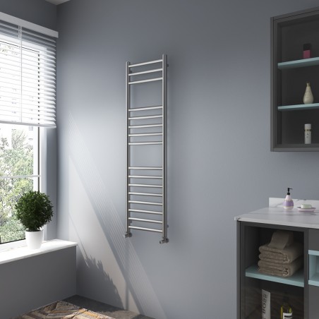 Brushed Stainless Steel Towel Rail - 350 x 1200mm - in-situ