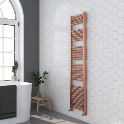 Straight Brushed Copper Towel Rail - 400 x 1600mm