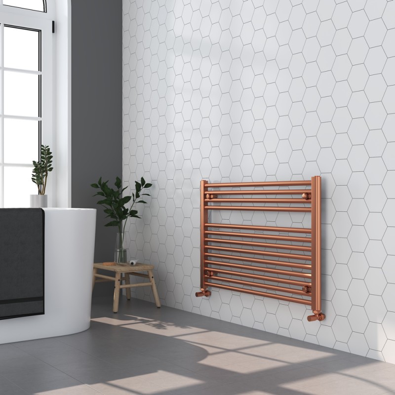 Straight Brushed Copper Towel Rail - 900 x 600mm Straight Brushed Copper Towel Rail - 900 x 600mm
