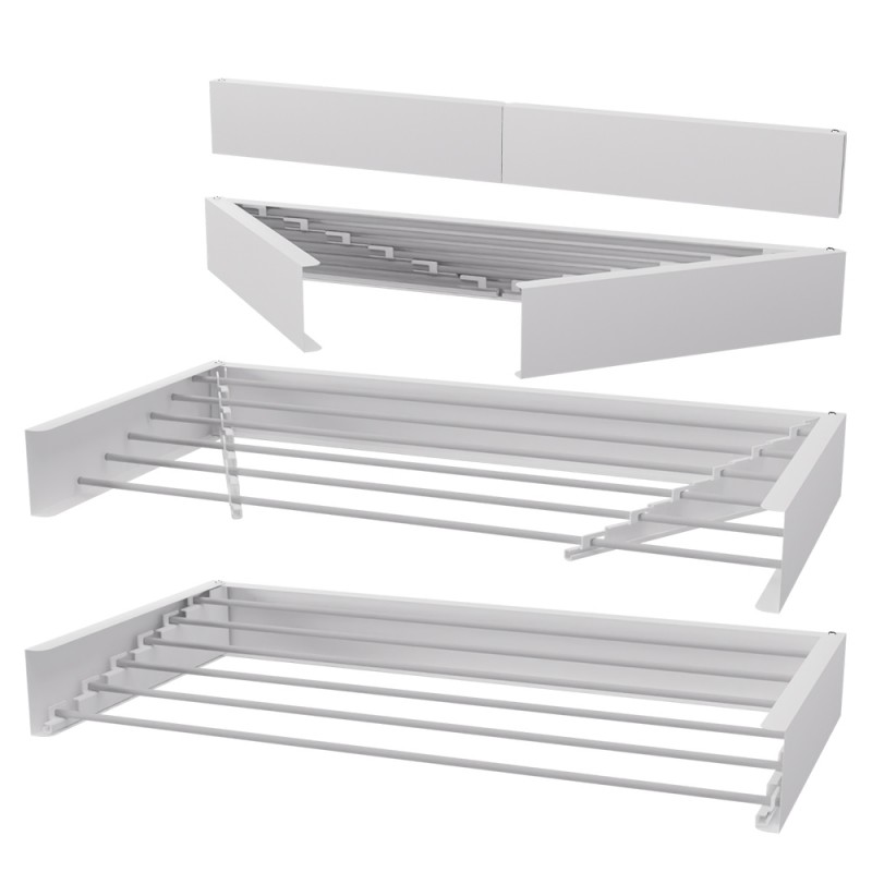 1000mm Foldable Wall Mounted Towel Hanger - White 1000mm Foldable Wall Mounted Towel Hanger - White