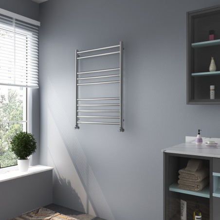 Brushed Stainless Steel Towel Rail - 600 x 800mm - in-situ