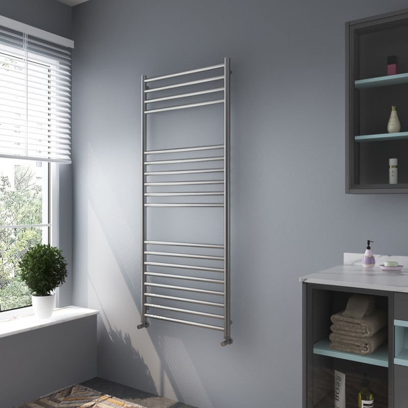 Brushed Stainless Steel Towel Rail - 600 x 1400mm - in-situ Brushed Stainless Steel Towel Rail - 600 x 1400mm - in-situ