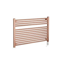 Straight Brushed Copper Towel Rail - 900 x 600mm - 300w Thermostatic Element