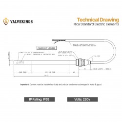 RICA Electric Elements Type 2597 - Technical Drawing