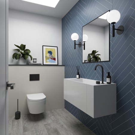 Nordic Blue Herringbone - Showerwall Panels