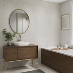 Santorini Marble Rectangular Tile Effect - Showerwall Panels - Insitu