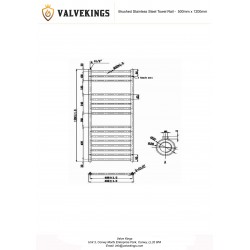 Brushed Stainless Steel Towel Rail - 500 x 1200mm