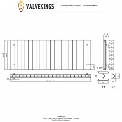 Orion Anthracite Aluminium Radiator - 1624 x 600mm