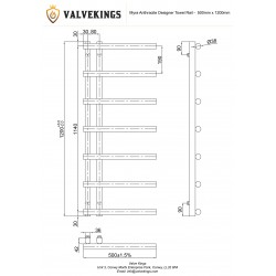 Myra Anthracite Designer Towel Rail - 500 x 1200mm