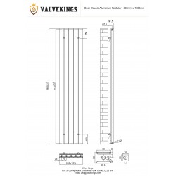 Orion White Aluminium Radiator - 366 x 1800mm