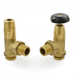 Old School Radiator Valves 3/4 inch - Black and Brass