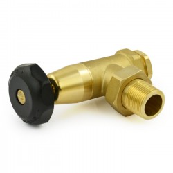 Old School Radiator Valves 3/4 inch - Black and Brass