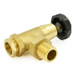 Old School Radiator Valves 3/4 inch - Black and Brass