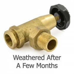 Old School Radiator Valves 3/4 inch - Black and Brass