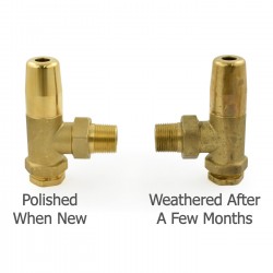 Old School Radiator Valves 3/4 inch - Black and Brass