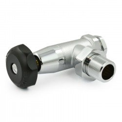 Old School Radiator Valves 3/4 inch - Black and Chrome