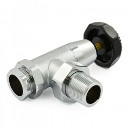 Old School Radiator Valves 3/4 inch - Black and Chrome