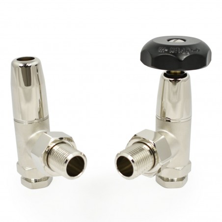 Bradley Angled Radiator Valves - Nickel