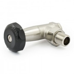 Bradley Angled Radiator Valves - Satin Nickel