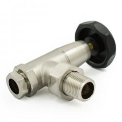 Bradley Angled Radiator Valves - Satin Nickel