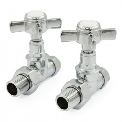 Westminster Crosshead Straight Radiator Valves - Chrome