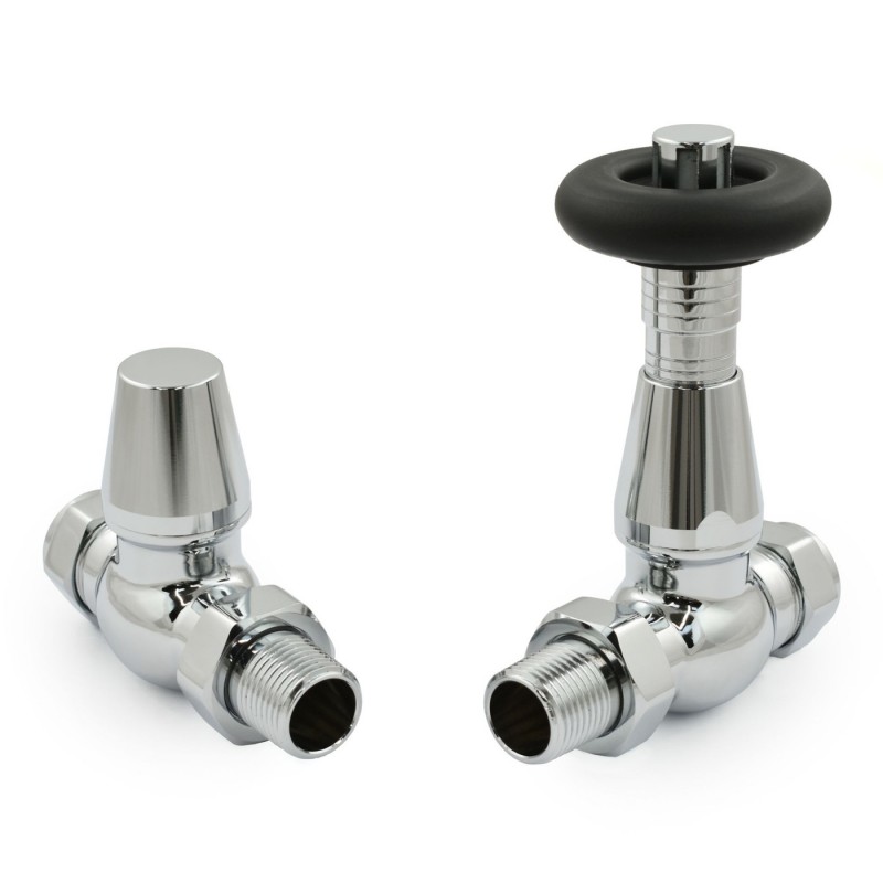 Jaguar Straight Radiator Valves - Chrome Jaguar Straight Radiator Valves - Chrome