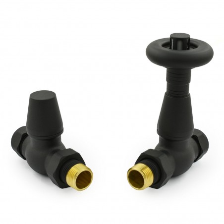 Jaguar Straight Radiator Valves - Textured Black