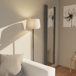 Sovereign Anthracite Mirror Aluminium Radiator - 465 x 1700mm - Insitu