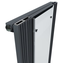 Sovereign Anthracite Aluminium Radiator - 465 x 1700mm - close up