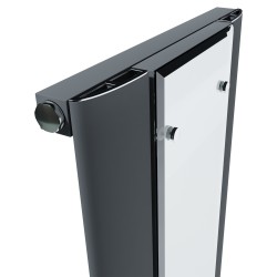 Triton Anthracite Mirror Aluminium Radiator - 365 X 1800mm - close up