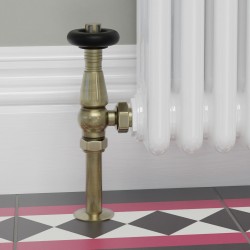 Jaguar Angled Radiator Valves - Antique Brass - Insitu