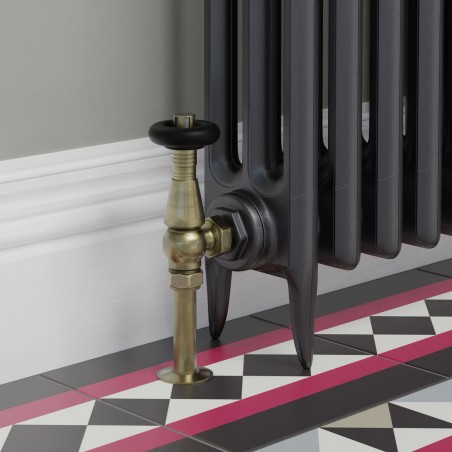 Jaguar Angled Radiator Valves - Antique Brass