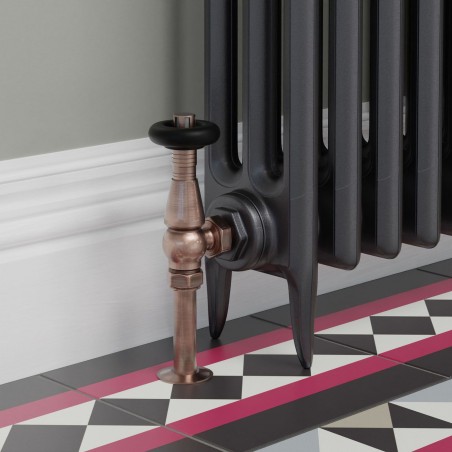 Jaguar Angled Radiator Valves - Antique Copper
